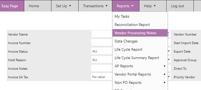 Vendor note report 1